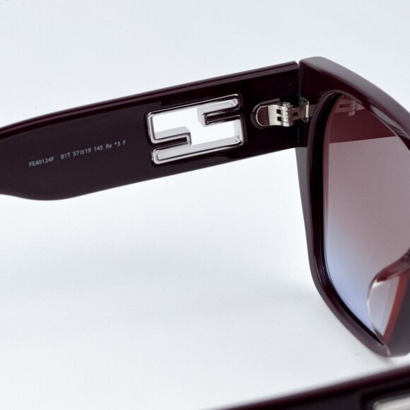 Fendi BAGUETTE FE40124F 81T  Women BRAND NEW Sunglasses Square Matte Brown main image 11